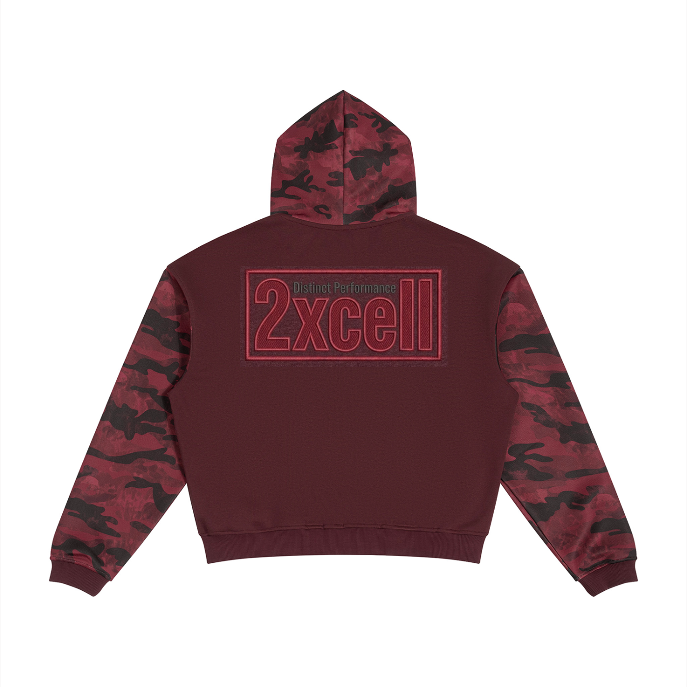 2xcell Unisex Colorblock Camo Full Zip Boxy Hoodie