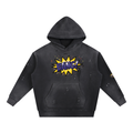 Vintage Washed Frayed Fleece Hoodie