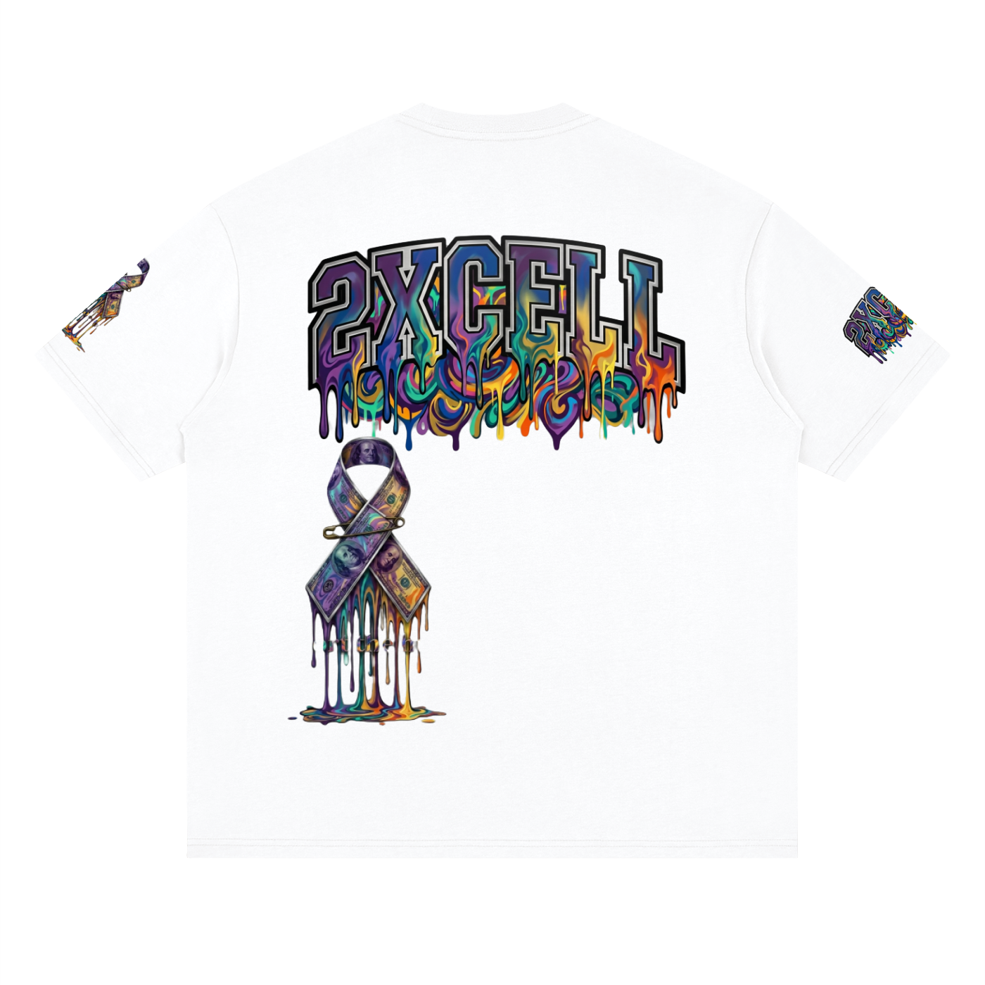.Graffiti support the hustle Streetwear Loose Drop Shoulder T-Shirt